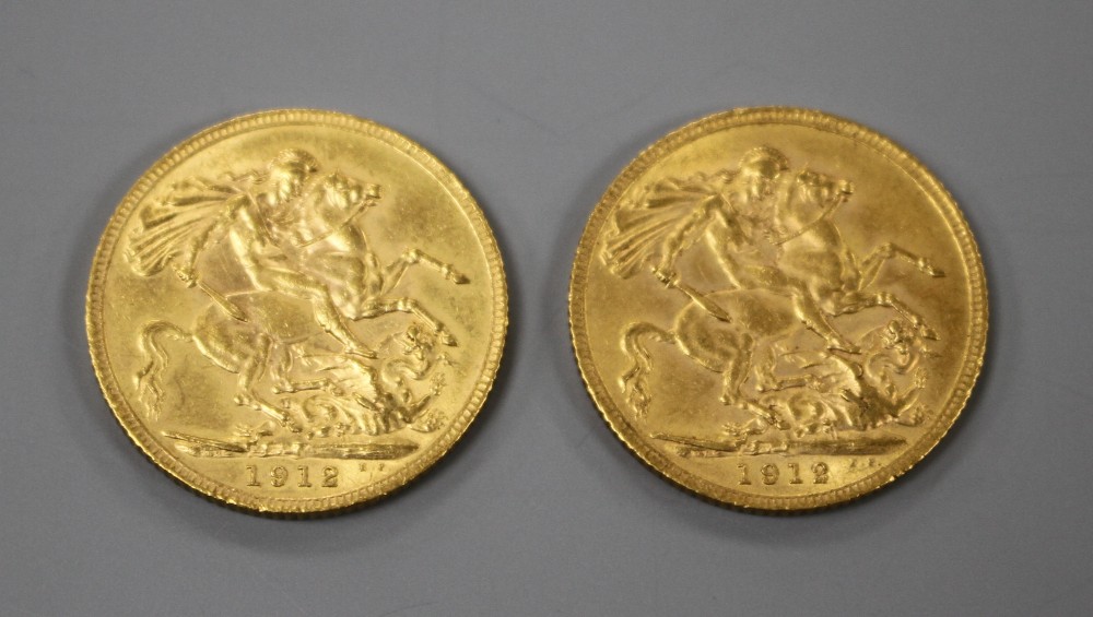 Two George V 1912 gold full sovereigns.